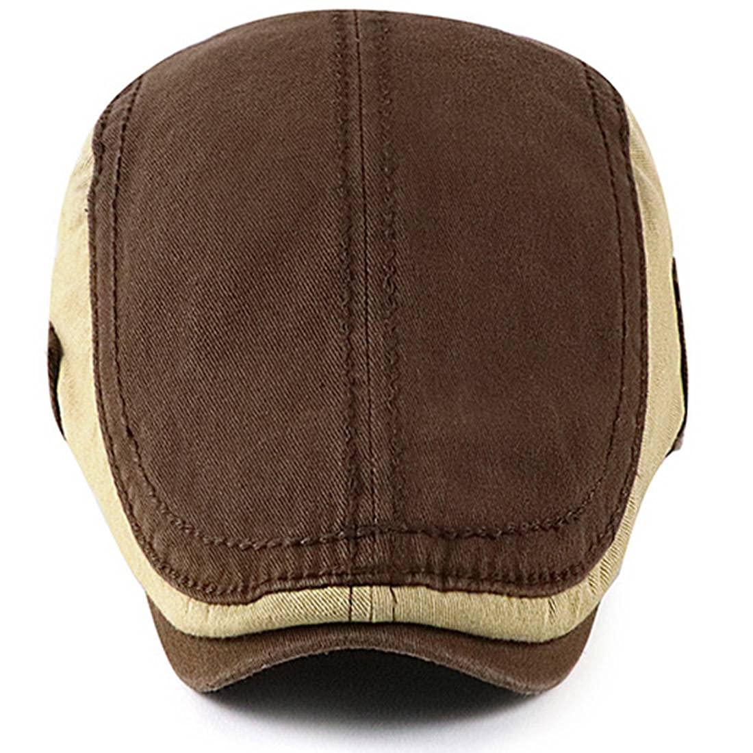 JNKET Men's Cotton Flat Cap Adjustable Newsboy Hats Casual Duckbill Cap Driving Cap (Coffee)