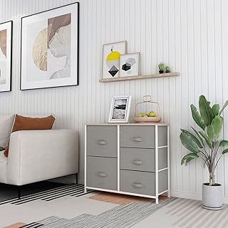HOMOKUS 5 Fabric Drawers Dresser  Storage Dressers for Bedroom  Fabric Storage D - Compare price