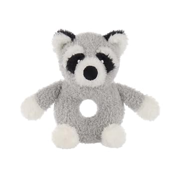 Apricot Lamb Baby Raccoon Soft Rattle Toy, Plush Stuffed Animal for Newborn Soft Over 0 Months Raccoon, 6 Inches