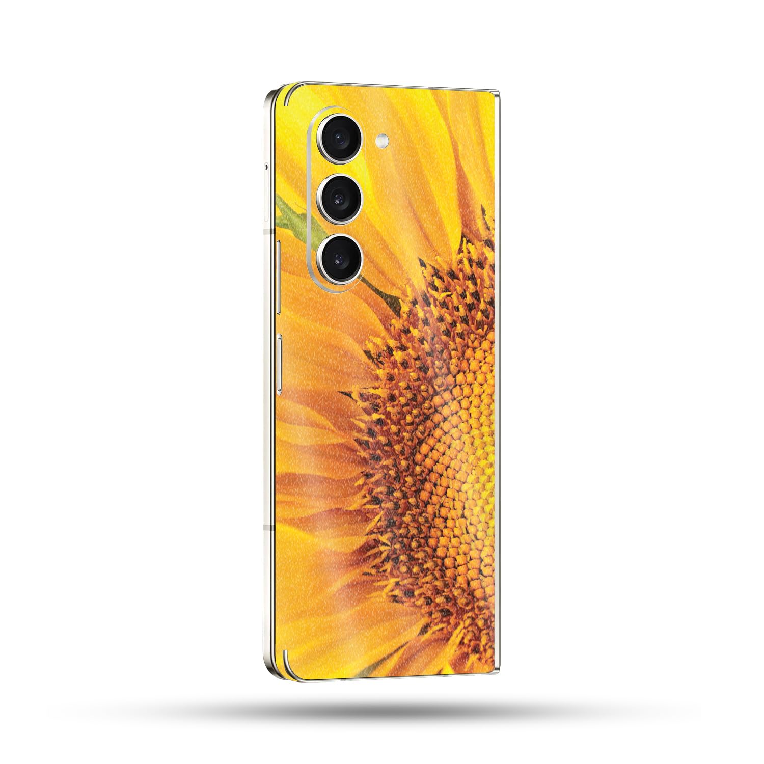 MightySkins Glossy Glitter Skin Compatible With Samsung Galaxy Z Fold 5 Full Wrap - Sunflower Yellow | Protective, Durable High-Gloss Glitter Finish | Easy To Apply and Change Styles | Made in the USA