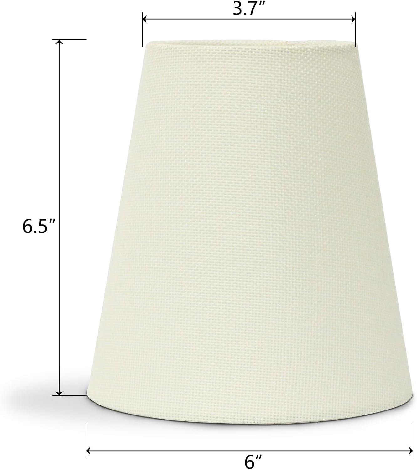Maxax 6-Pack Small Lamp Shade 6x6.5", Natural Linen Replacement Lampshade for Table Lamps & Chandeliers, Minimalist Solid Light Cover, Bright & Soft Light Filtering, White