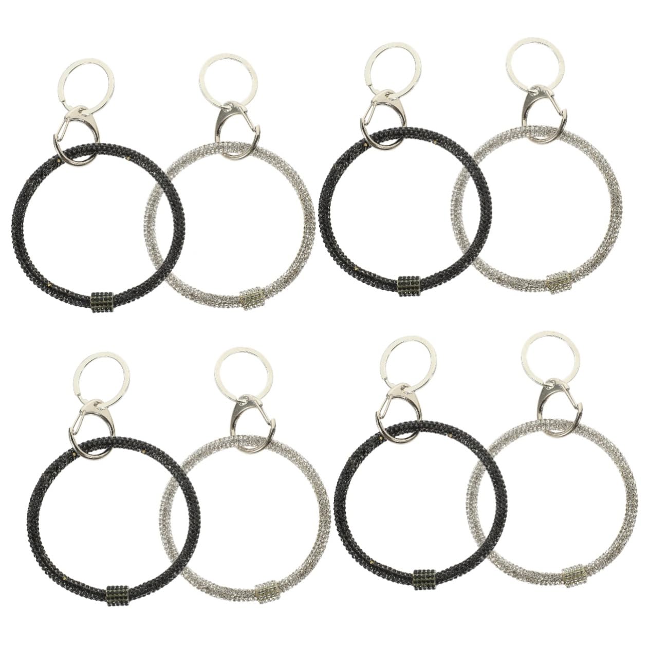 8pezzi Portachiavi Bracciale Con Strass Ciondolo Elegante Per Chiavi e Borse Lanyard Pratico e Sicuro Per Uso Quotidiano Colori