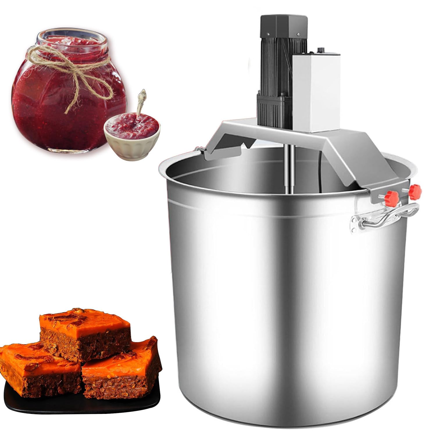 GLJTUO Electric Mixer Machine,Electric Food Stirrer, Stainless Steel Mixer for Soups and Sauces, Adjustable Stirring Speed, Ideal for Commercial Use,40L