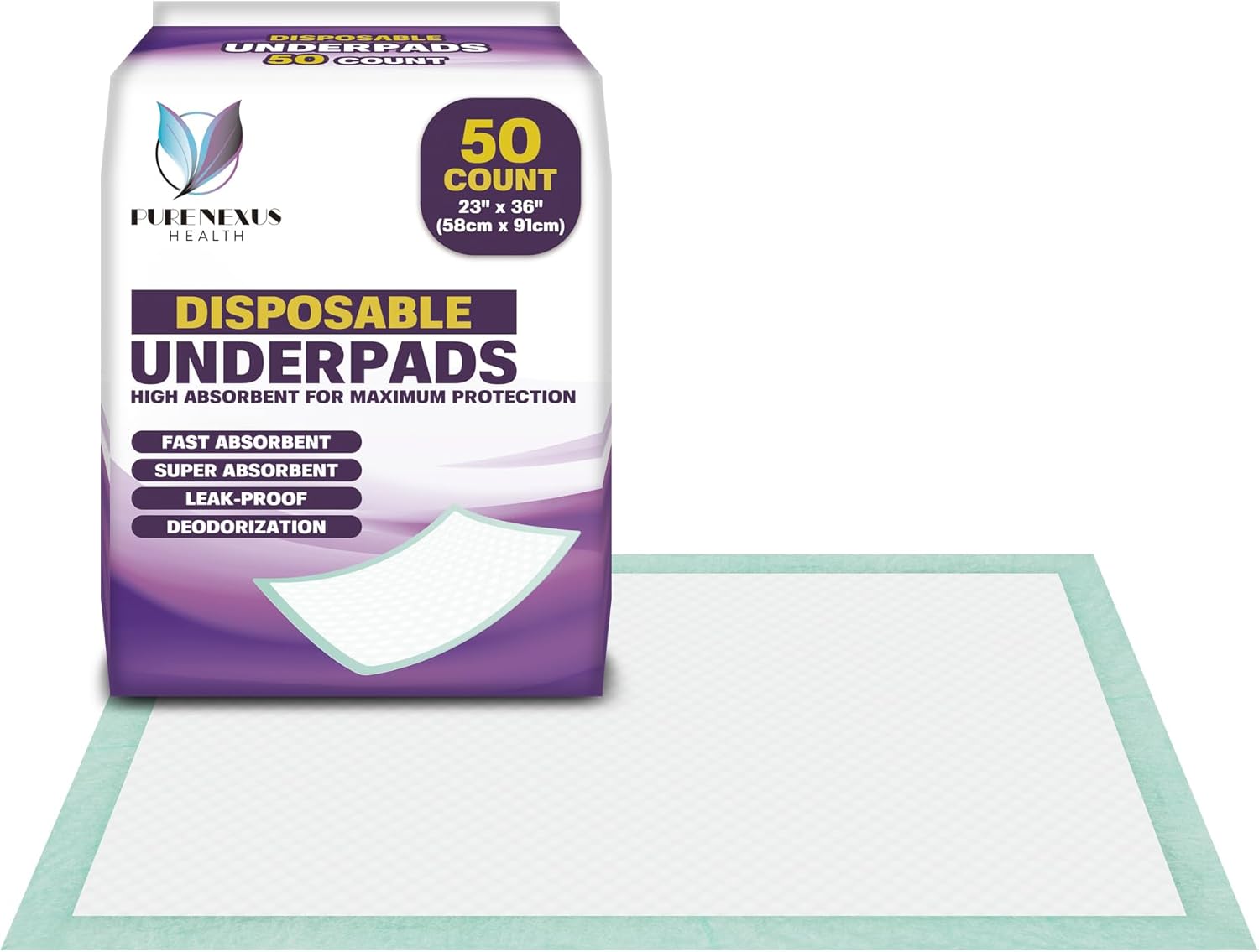 PureNexus Health Disposable Underpads 23" x 36" (50Count