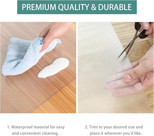 Miniatura 25 de Tapete para silla de suelo duro, 55 x 36 pulgadas, tapete para silla de oficina para superficie dura, alfombra de área para sala de estar, alfombra