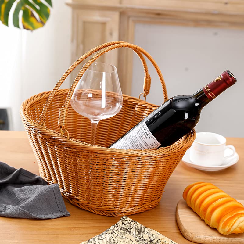 ピクニック かご 新品即決 送料無料 籐 かご ピクニックバスケット(L