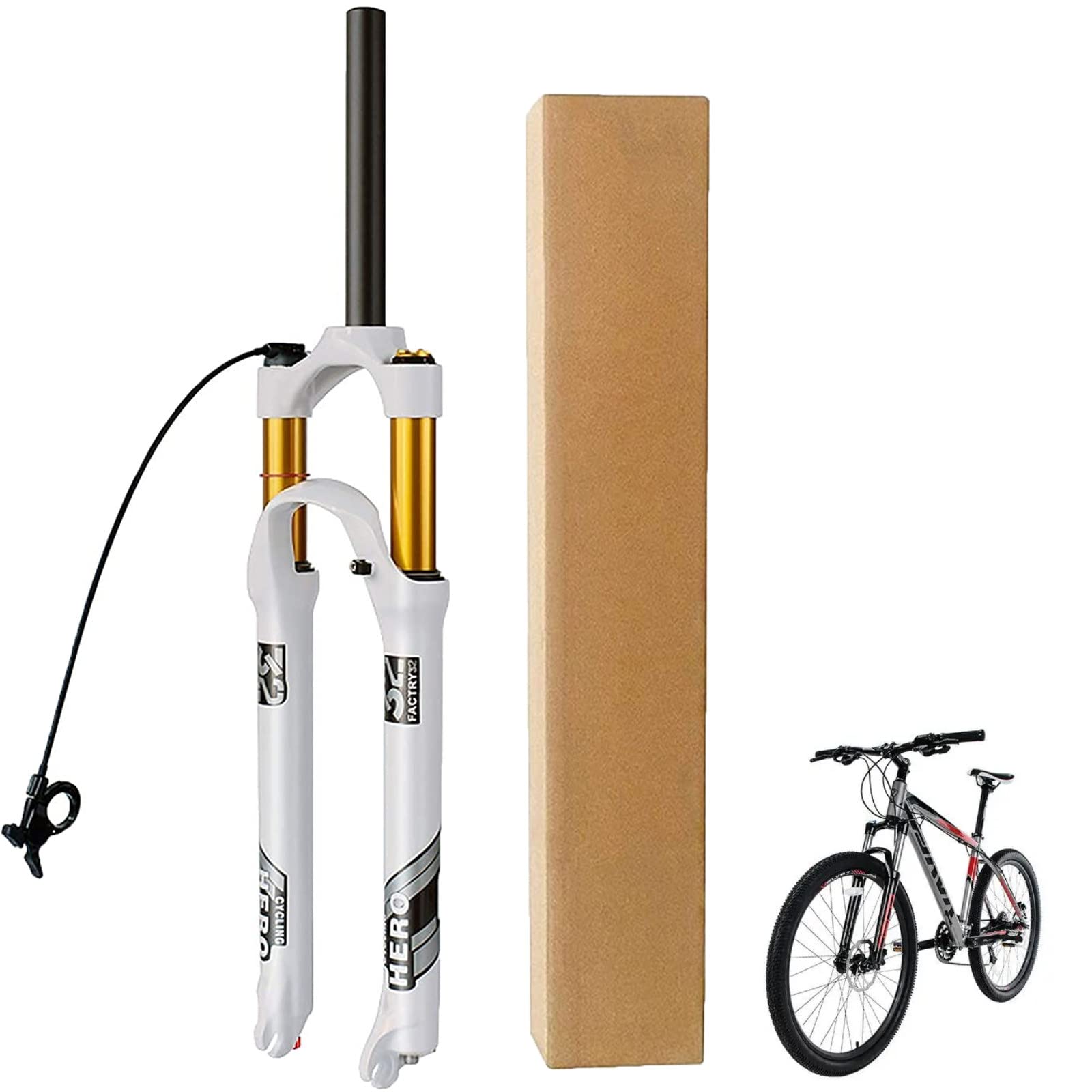 Ajuste de rebote de horquilla de bicicleta de montaña de aleación de magnesio, horquilla delantera de suspensión neumática, recorrido de 100 mm, eje de 9 mm, freno de disco,Linearcontrol-26inches
