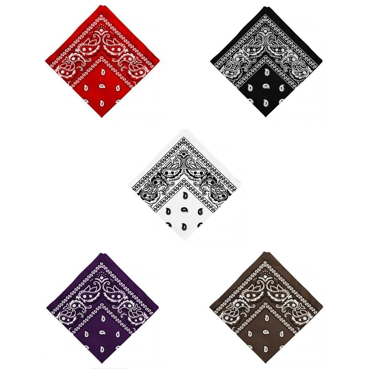 calandis CALANDIS™ Unisex Cotton Paisley Bandana Cowboy Head Scarf Head Wrap Pack of 5 | Scarves & Wraps | Womens Accessories-picture-20
