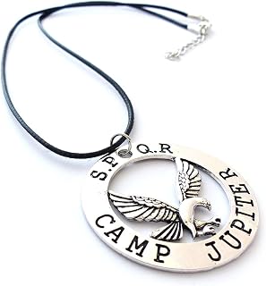 Percy Jackson SPQR Eagle Camp Jupiter Silver Tone Pendant Black Cord Necklace