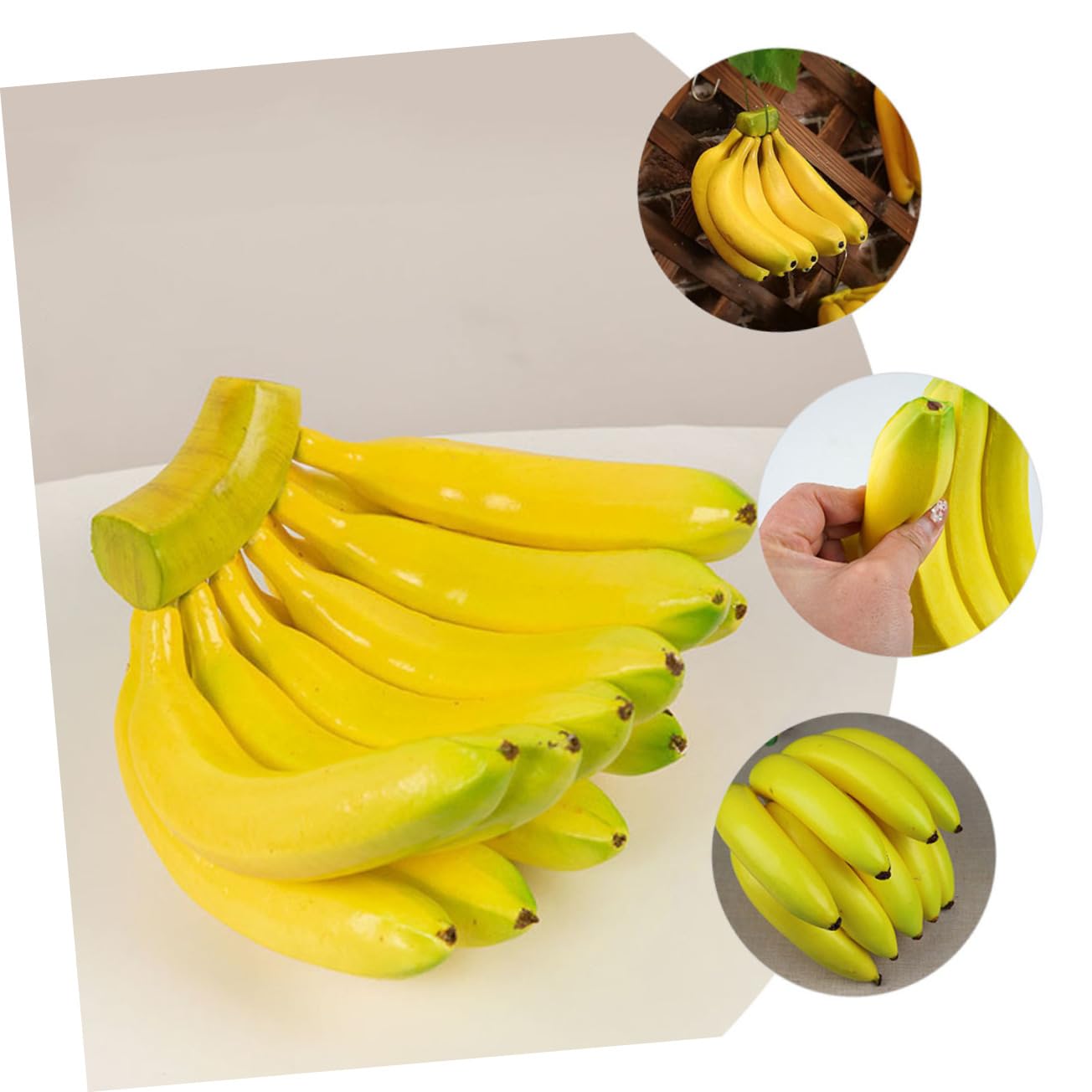 1 Bund Künstliches Bananenbündel Lebensechte Simulation Frucht für Dekoration Küche Party Hochzeit Teiliges mit Realistischem Aussehen und Langlebigem Material