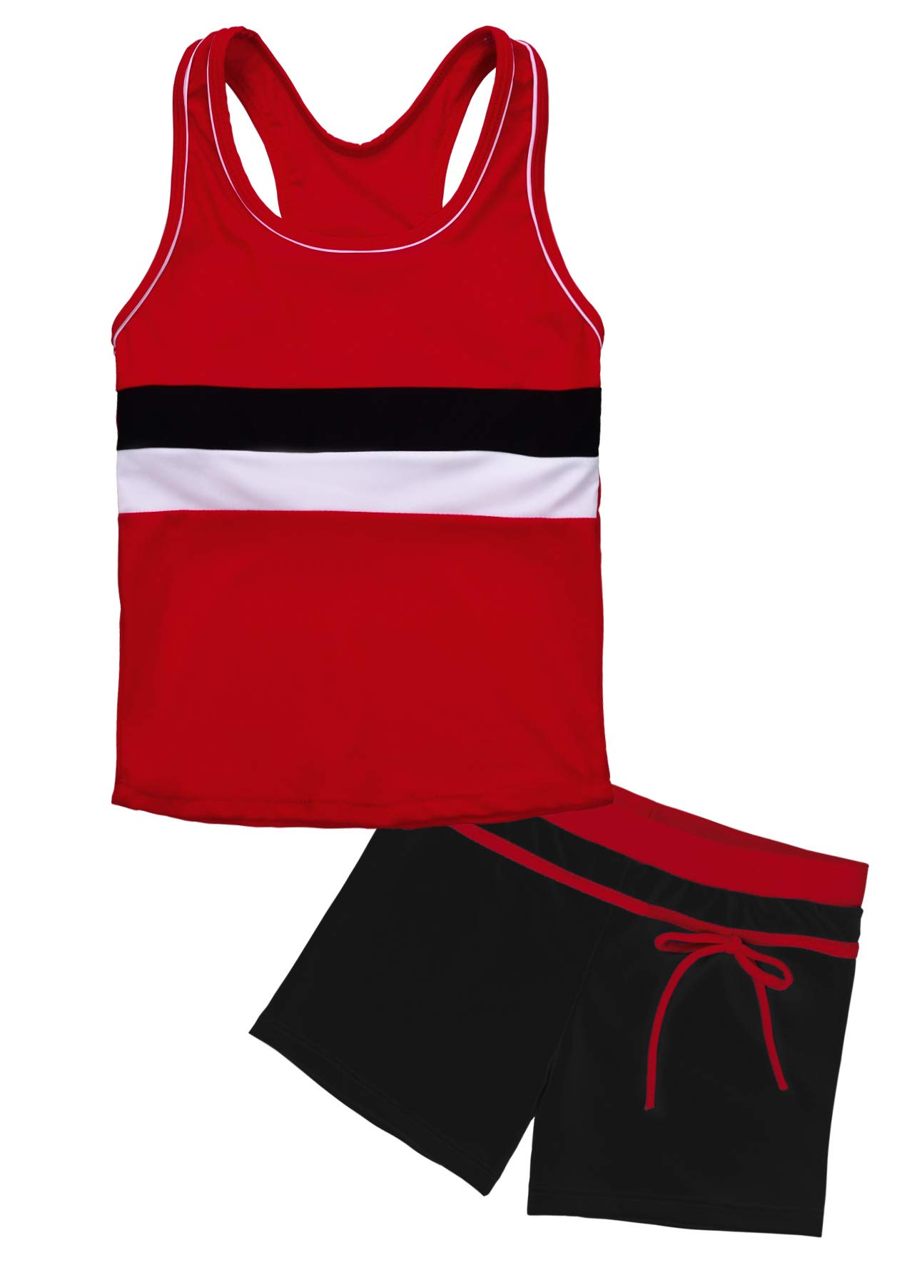 Uhnice Girls Swimsuit Two Piece Tankini Swimwear with Boyshort