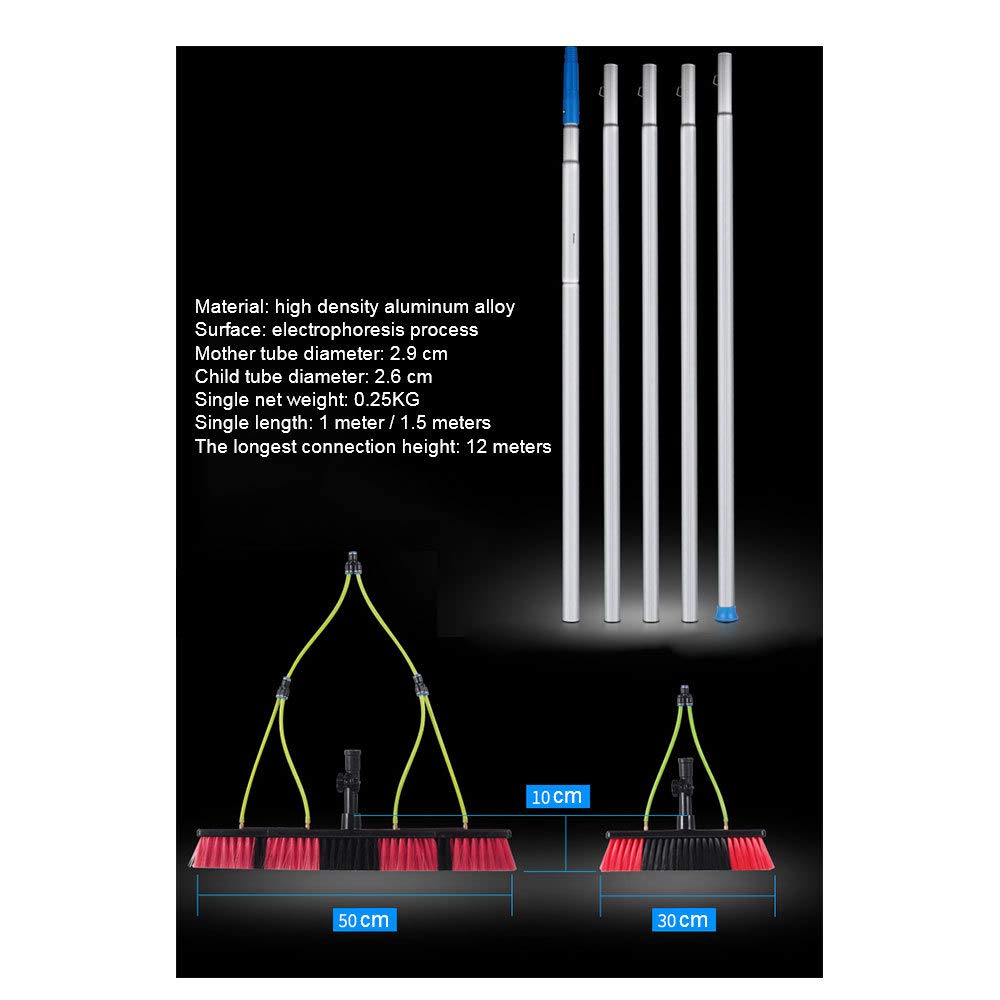 Pulizia Pannelli fotovoltaici Kit Pulizia Pannelli fotovoltaici Spazzola Pannelli fotovoltaici,lavavetri telescopico pulisci vetri,Pulitore fotovoltaico Asta per Pulizia finestre 4M-12ME PRO