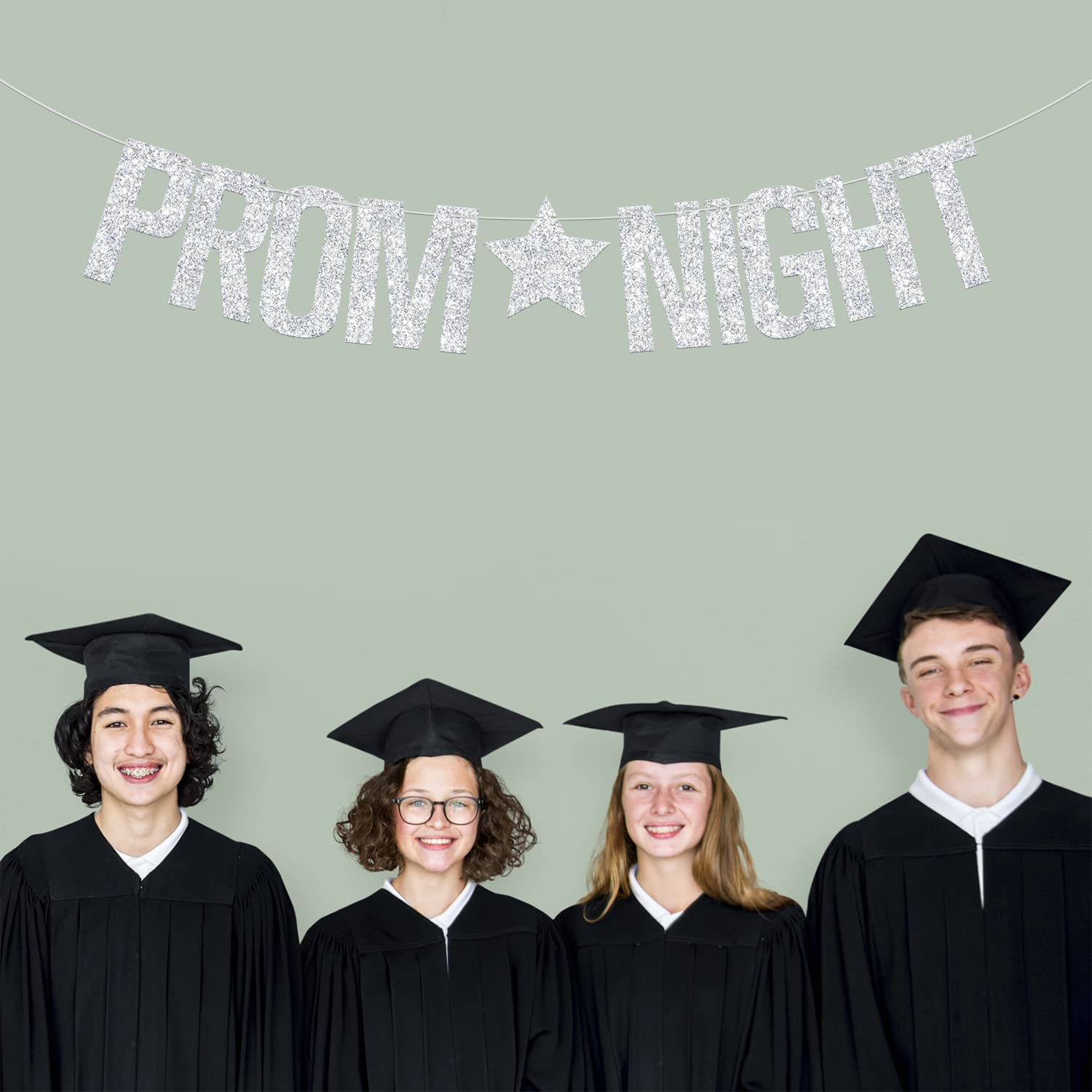 Prom Night 2025 Banner | Gold Glitter Graduation Decor | Class Of 2025 Party Garland - View #7