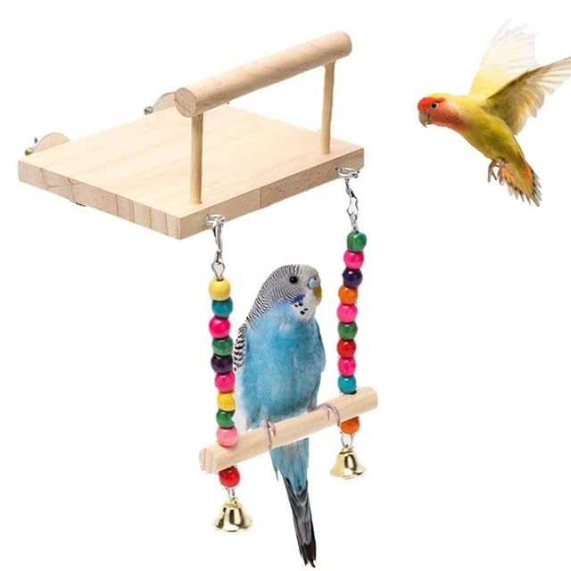 Foto 7 de 8 de SHRIGM Loros,Madera Gyms Soportes Ejercicios con Columpio