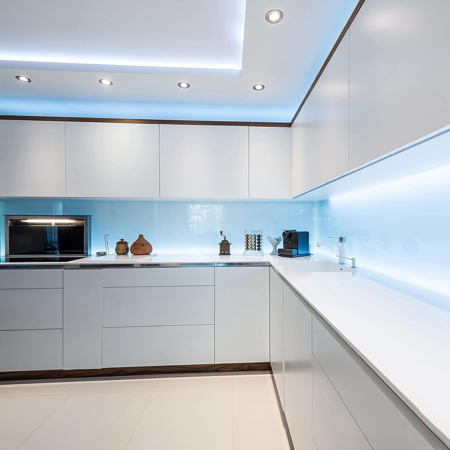 LED Alu Profil Schwarz, 6er Pack U-Form Aluminium Profil für LED Streifen mit Milchiger Abdeckung, 1M Aluminiumleiste für Einbau & Aufputz, LED Schiene für Unterbauleuchte Küche, Schrank, Wand