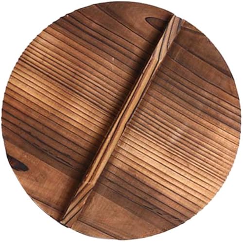 Miniatura 7 de Cabilock Tapa de olla de madera, protector de salpicaduras de aceite para cocinar, diseño elegante que retiene el vapor evita quemaduras,