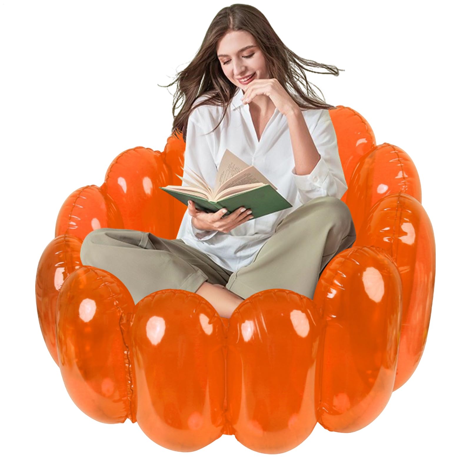 Sedia soffiata, sedia soffiabile trasparente, sedia da esterno soffiabile | in gelatina, carico massimo 250 libbre, sedia da salotto, mobili esplosivi per piscina, dormitorio, giardino