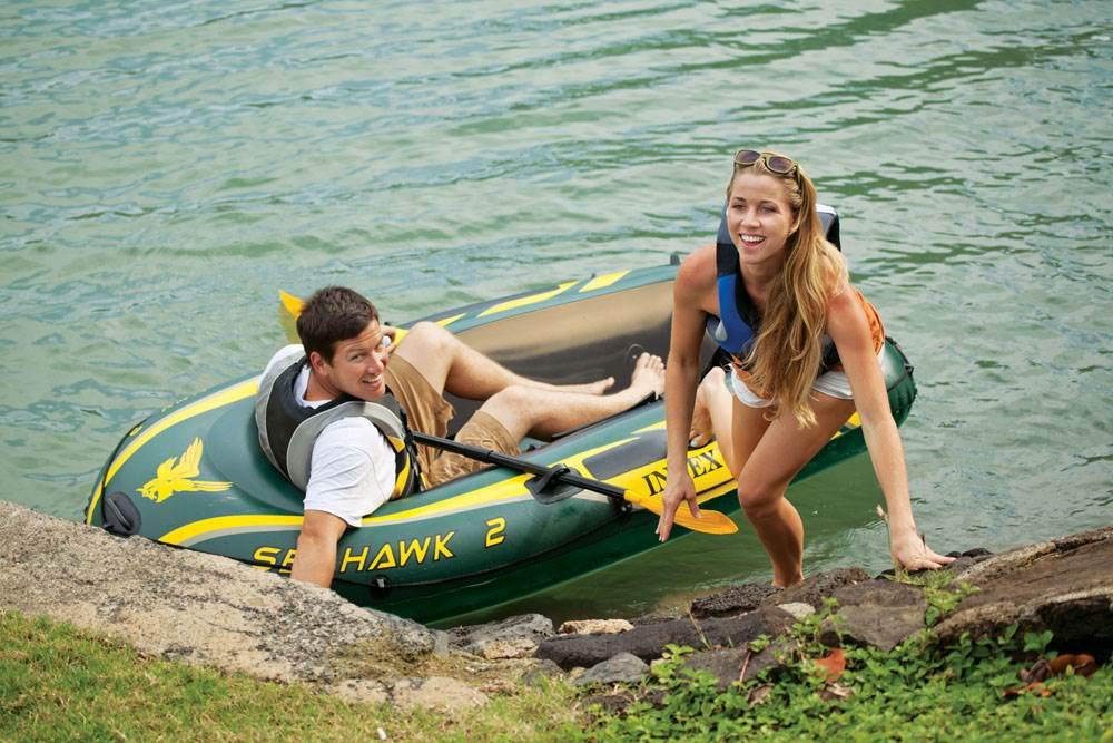 INTEX Bateau gonflable Seahawk 2 Vert et Jaune 236cm x 114cm x 41cm