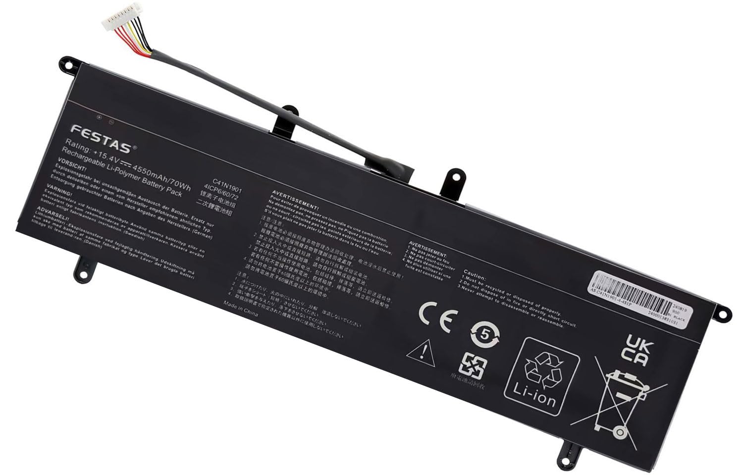 Batterie 70Wh K KYUER Pour ASUS ZenBook Duo 14 - Compatible UX481, UX4000F Series - 15.4V 4550mAh
