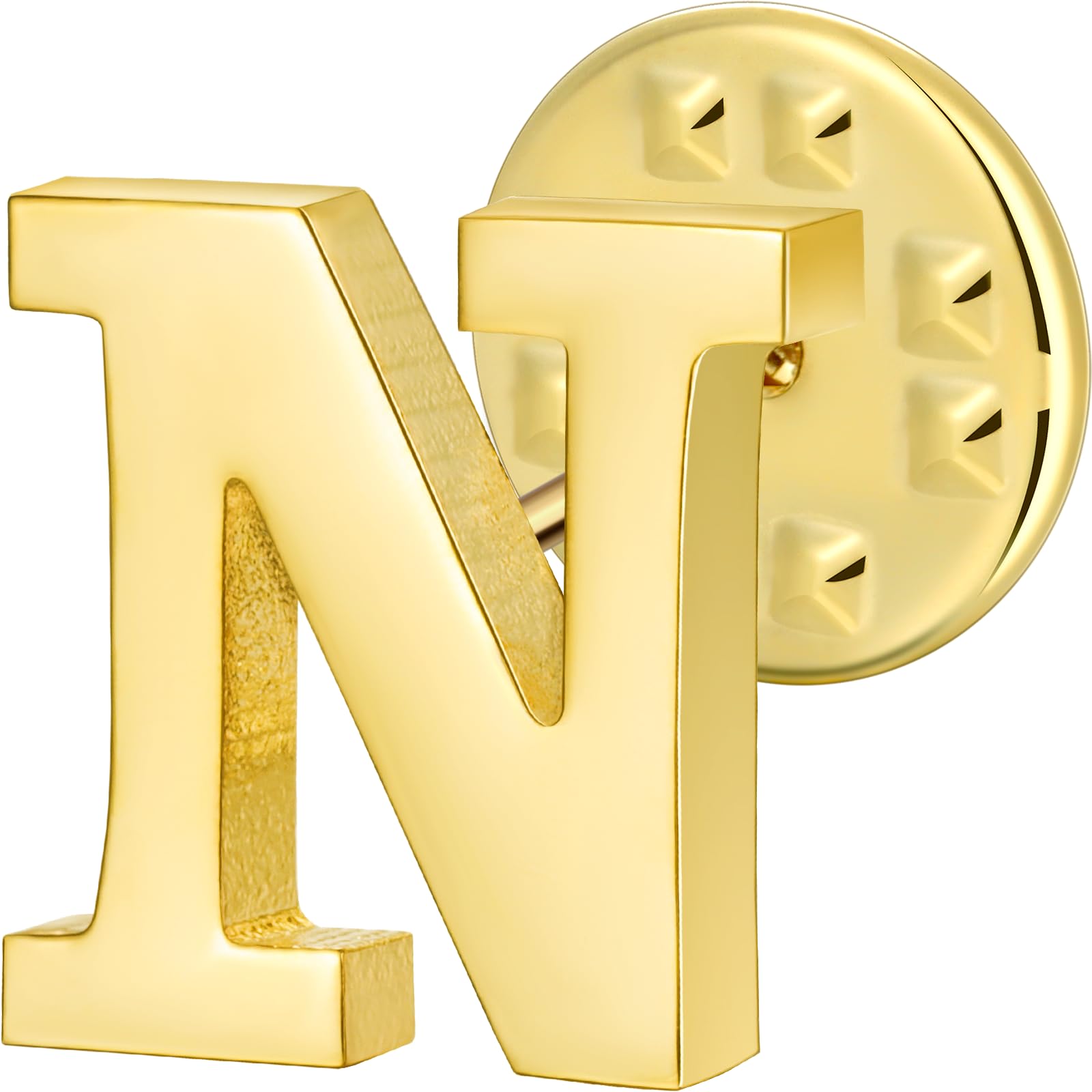 Initial Lapel Pin for Men Women, Brooch Pins for Men Suits, Metal Button Pins in 18K Gold and Silver Tone.
