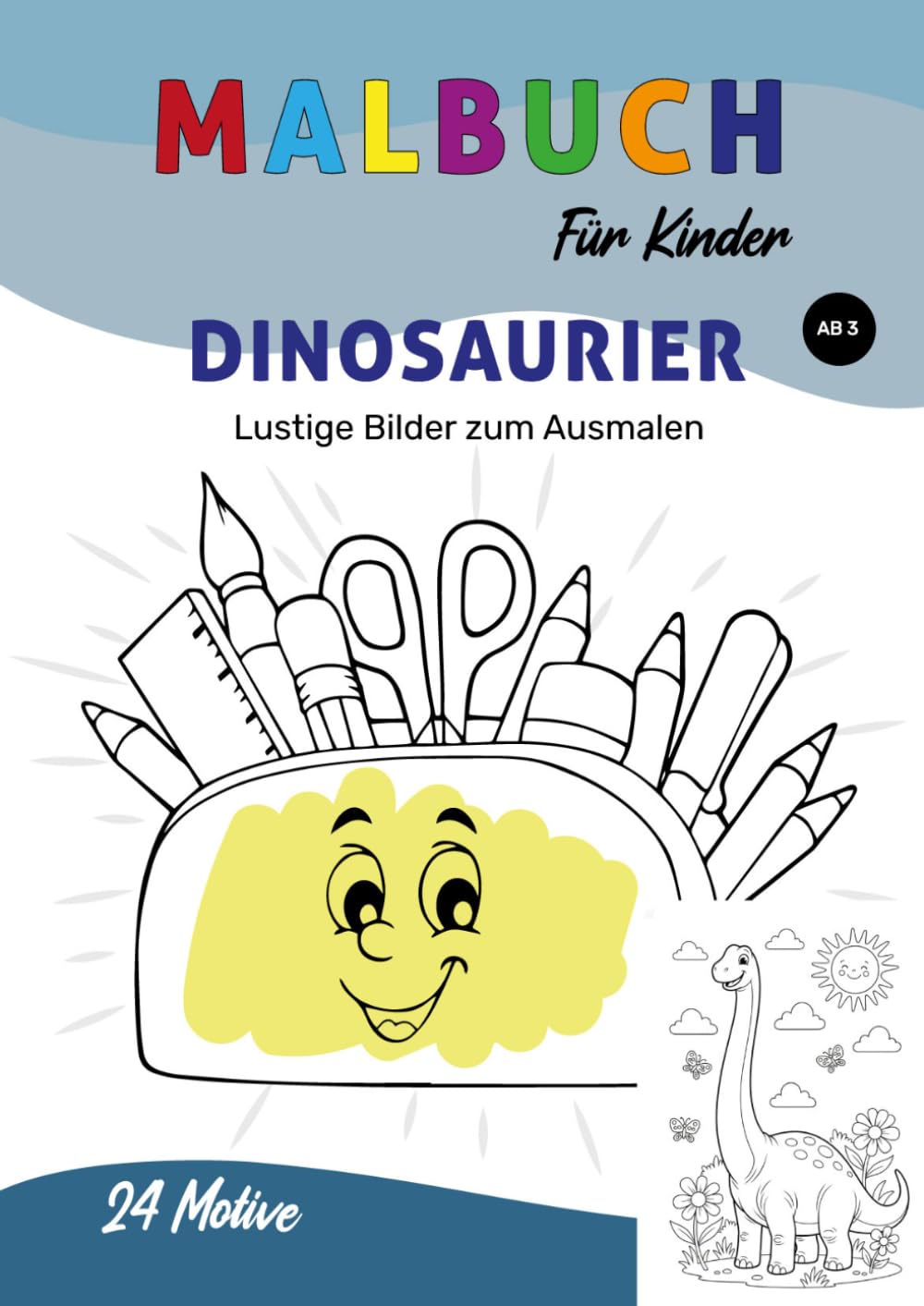 Malbuch für Kinder: Dinosaurier