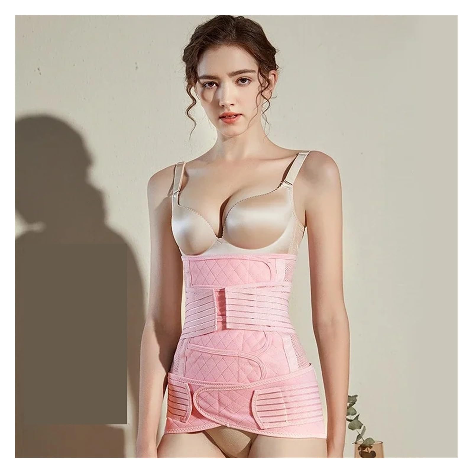 Faja Reductora Faja Moldeadora de Cintura, Faja Moldeadora de Cuerpo, cinturón de abdominoplastia for Mujer, Banda elástica de Contorno, cinturón Abdominal posparto(Pink Set,XXL)
