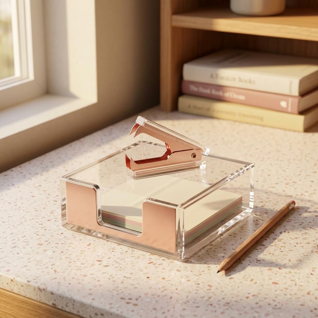 Rose Note Holder 1 Count Self Stick Memo Dispenser with Staple