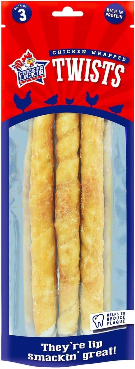 Chicken Wrapped Twists Dog Chew Treats – Long Lasting Natural Chicken Flavoured Dental Chews with 20% Real Chicken – High Protein Training & Reward Snacks for Dogs