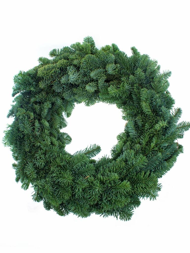 Tannenkranz aus frischer Nobilis-Tanne - FRISCH - 50 cm - beidseitig rund gebunden - Adventskranz Rohling