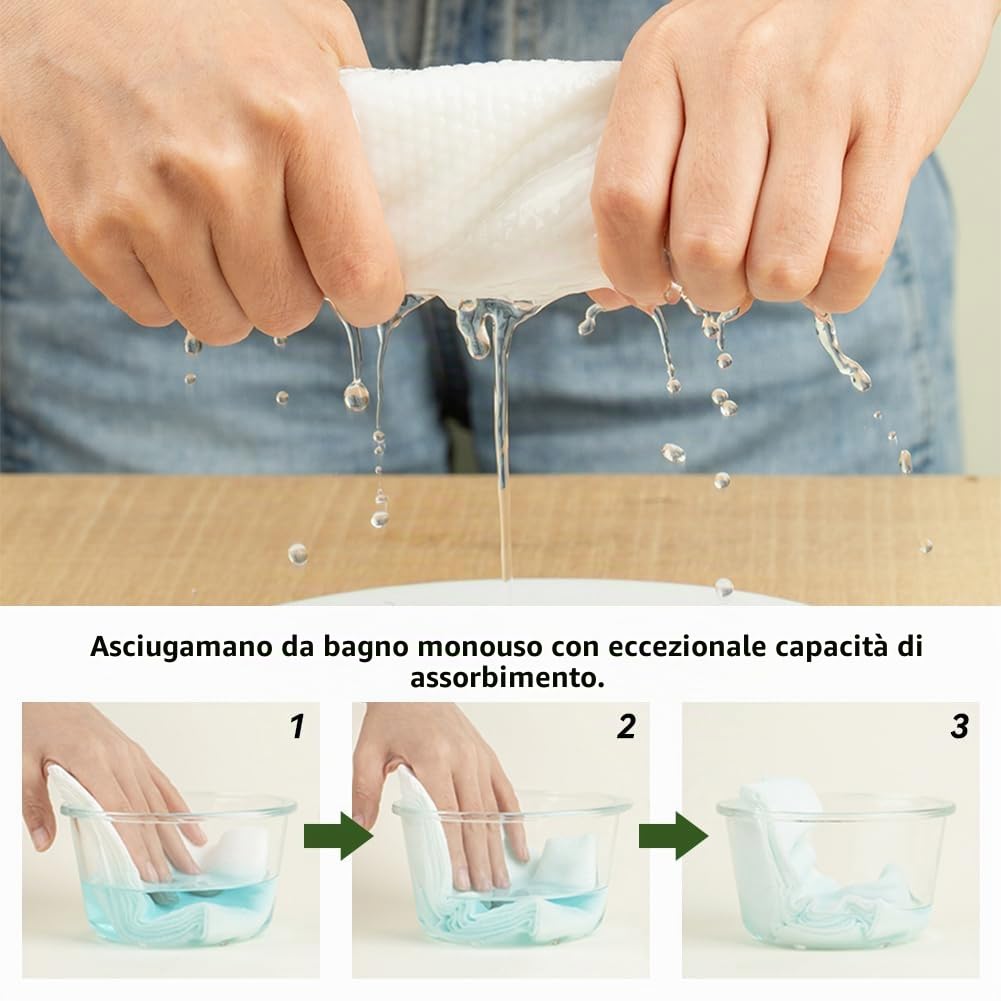 10pcs Asciugamani USA e Getta Ispessito, 70 x 100cm Portatili Asciugamani Monouso, Telo Doccia Grandi Monouso per Parrucchiere Massaggi Cosmetologia e Pulizia