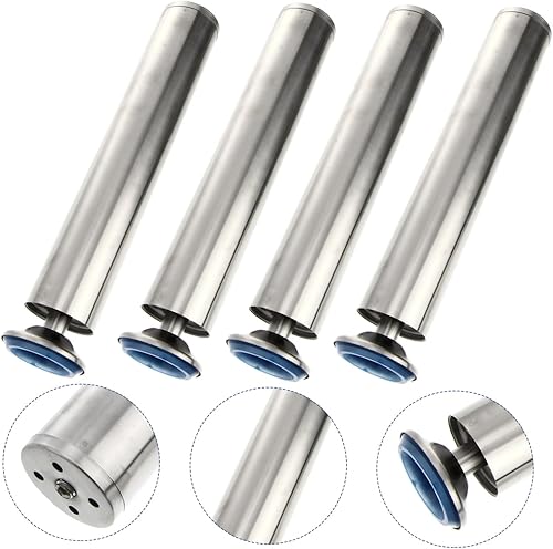 Miniatura 9 de BESTonZON 4 patas de repuesto para mesa de escritorio, patas de metal ajustables para patas de gabinete, patas de muebles de madera para bricolaje,