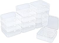 Vista 11 de Goodma 96 piezas de contenedores cuadrados mini transparentes de plástico con tapas con bisagras para artículos pequeños y otros proyectos
