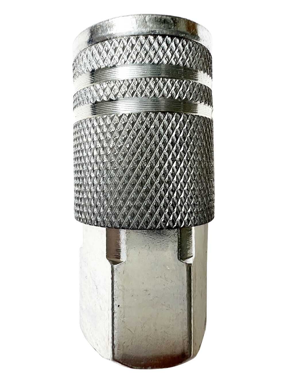 SANFU Acoplador industrial hembra de acero de 1/4 pulgadas, accesorios de manguera de aire, roscas hembra de 1/4 pulgadas, conector rápido, acoplador de aire con caja de almacenamiento, paquete de 10