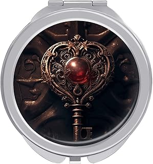 Espejo de maquillaje de viaje con llave en fo...