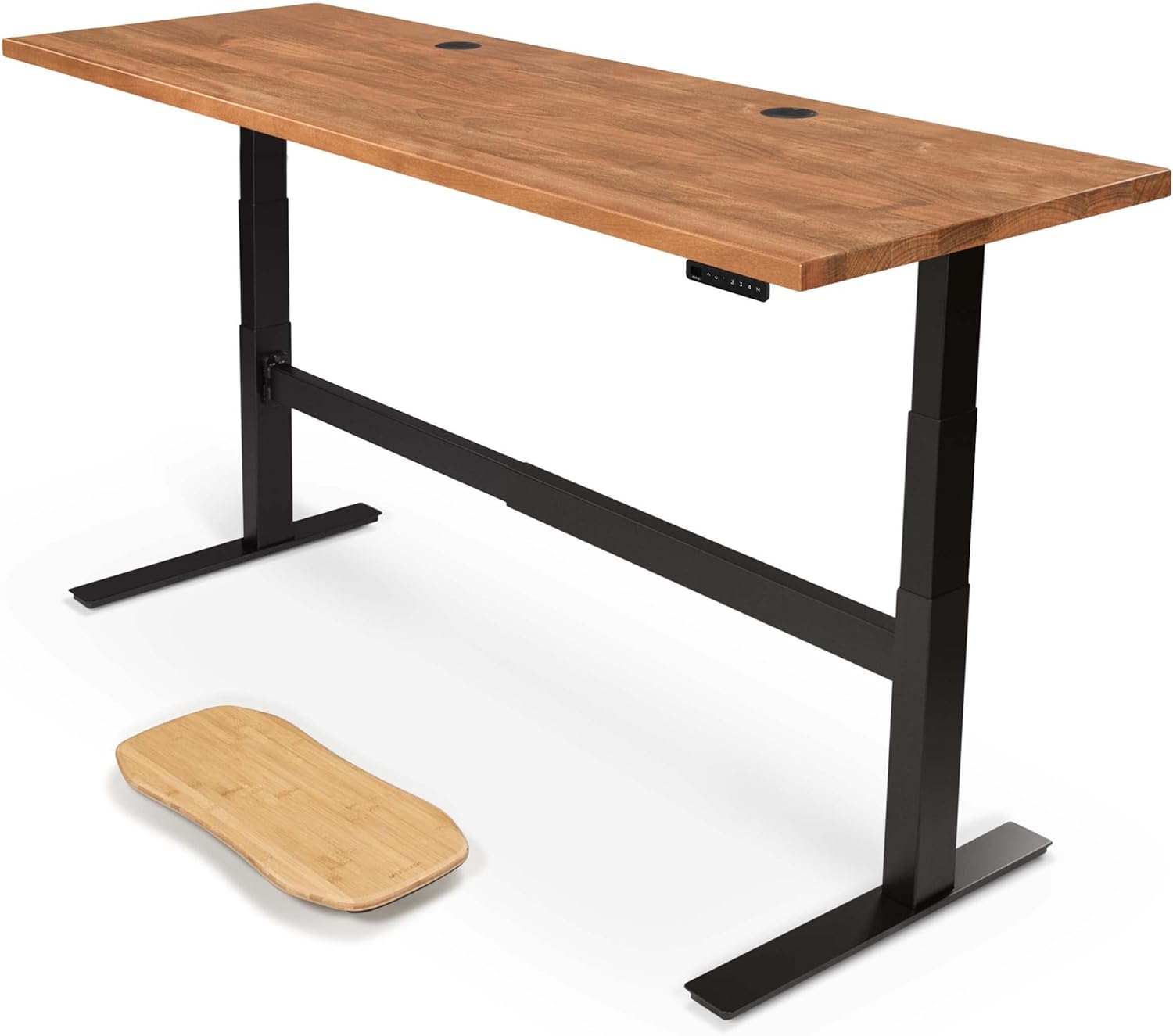 Uplift Desk African Mahogany Wide Plank Solid Wood (80 x 30