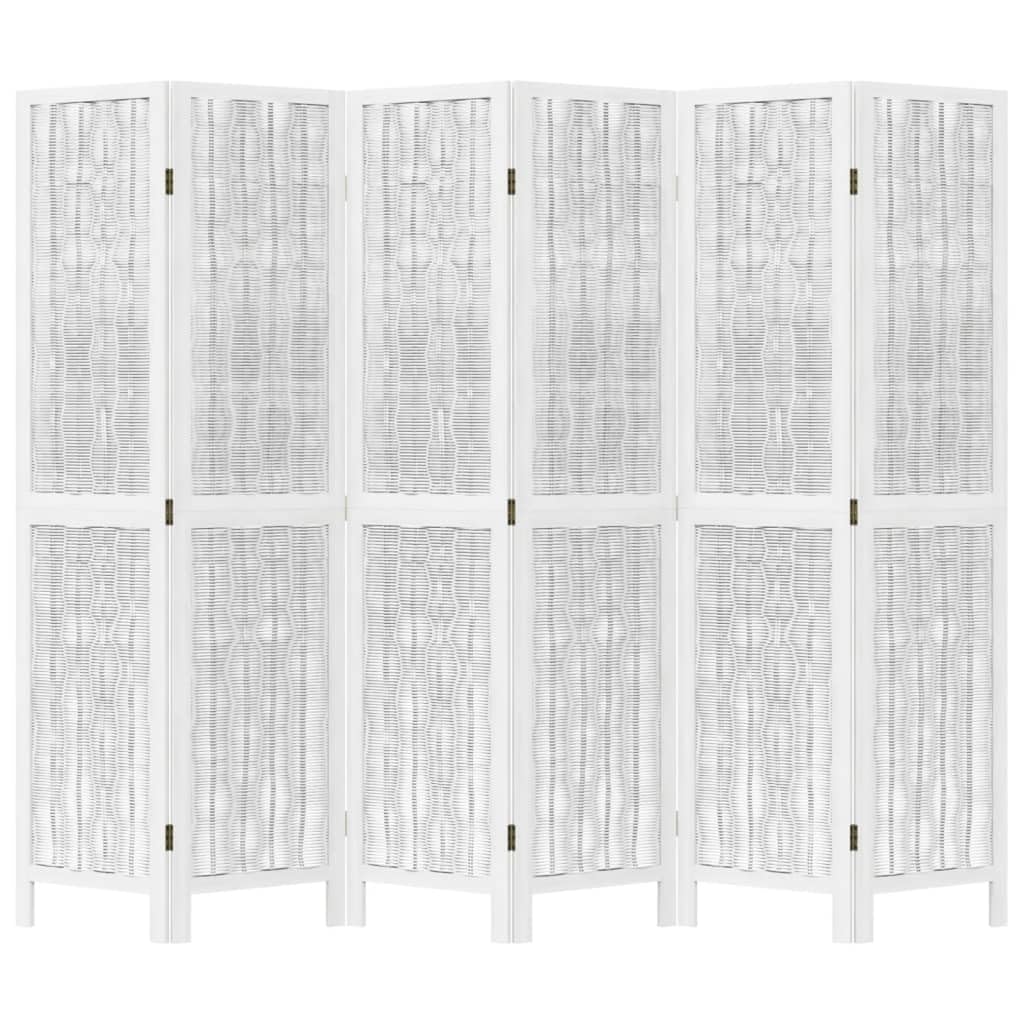 ShGaxin Divisorio Ambienti 6Pannelli Bianco Legno Massello di Paulownia,Divisorio Ambienti,Separé Divisorio Interno,Paravento da Esterno ed Interno,Pannelli Divisori-358682