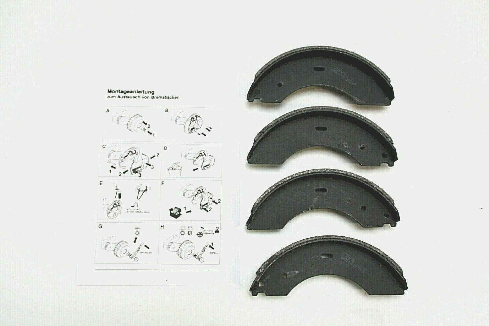trailer parts4u Bremsbackensatz + Federn 230x50 für Alko Radbremse 2350 Set 73 Anhänger 21890703 1220329
