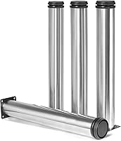 Vista 29 de Patas de metal de 2 pulgadas para muebles, patas ajustables de acero inoxidable, patas de metal negro, patas redondas de gabinete para mesa de café