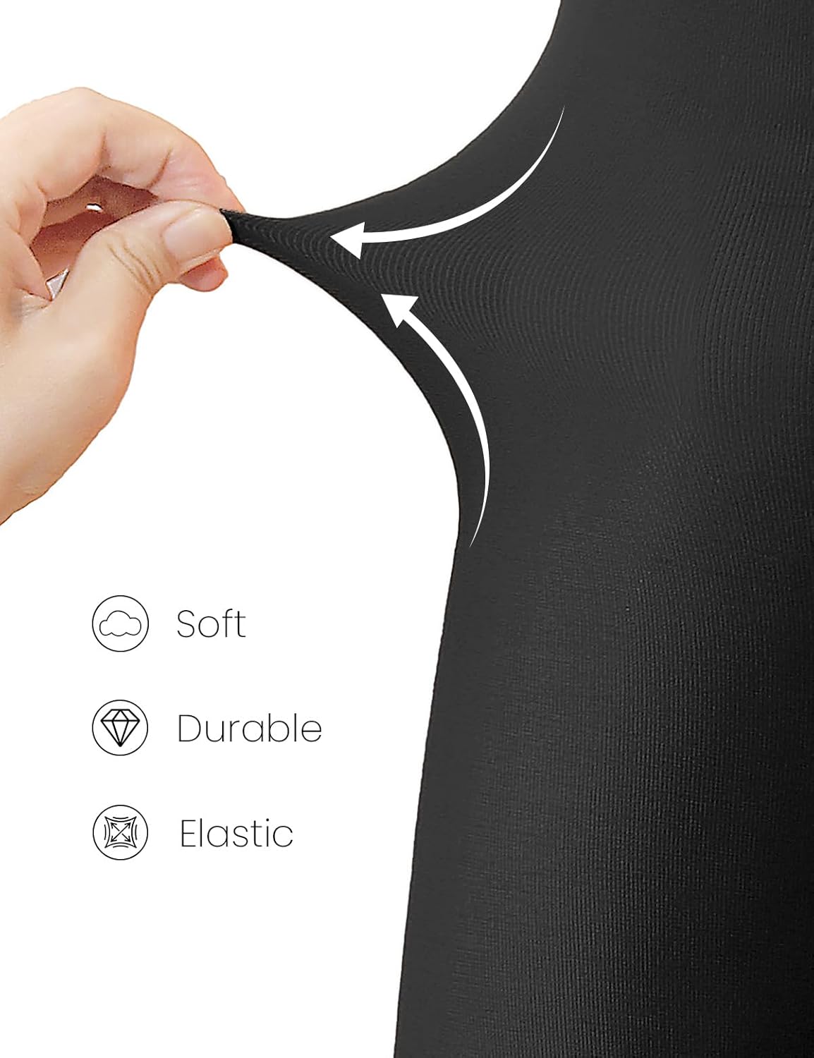 Wildarms 2 Pairs Women's 80D Opaque Tights - High Waist Solid Color Stretch Womens Tights Slimming - Image 3