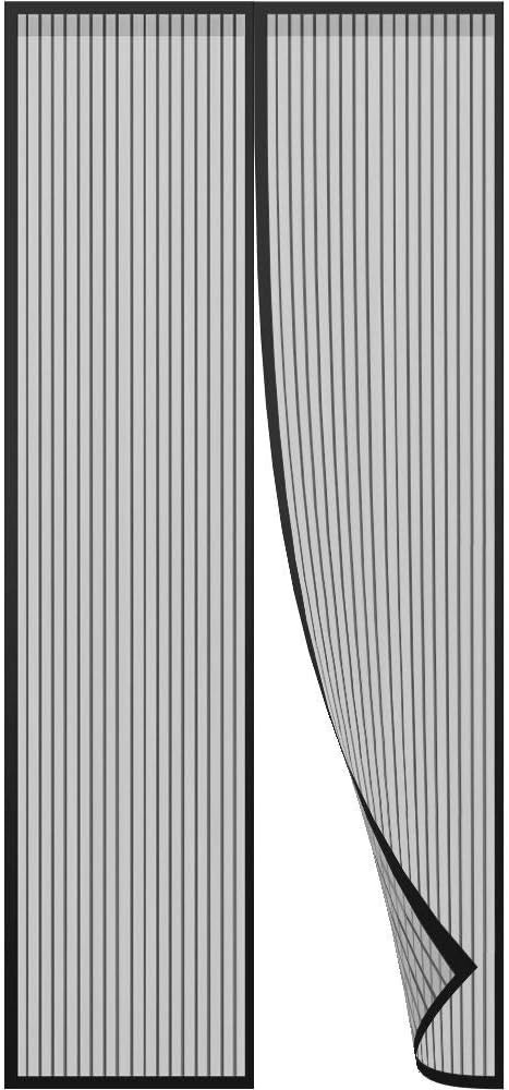 PAICLOUD Magnetic Screen Door Mesh Curtain Fits Doors Up to 34" x 82" MAX, Full Frame Velcro Magnet Door Curtain with Heavy Duty Mesh Magic
