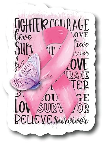 Pink Ribbon | Fighter,Courage,Survivor. Breast Cancer Awareness Month | Great Gift Idea|Single |5 Inch Magnet | Made In The Usa | Car Auto Tool Box Refrigeratormagnet | Mag11706 #TOP26