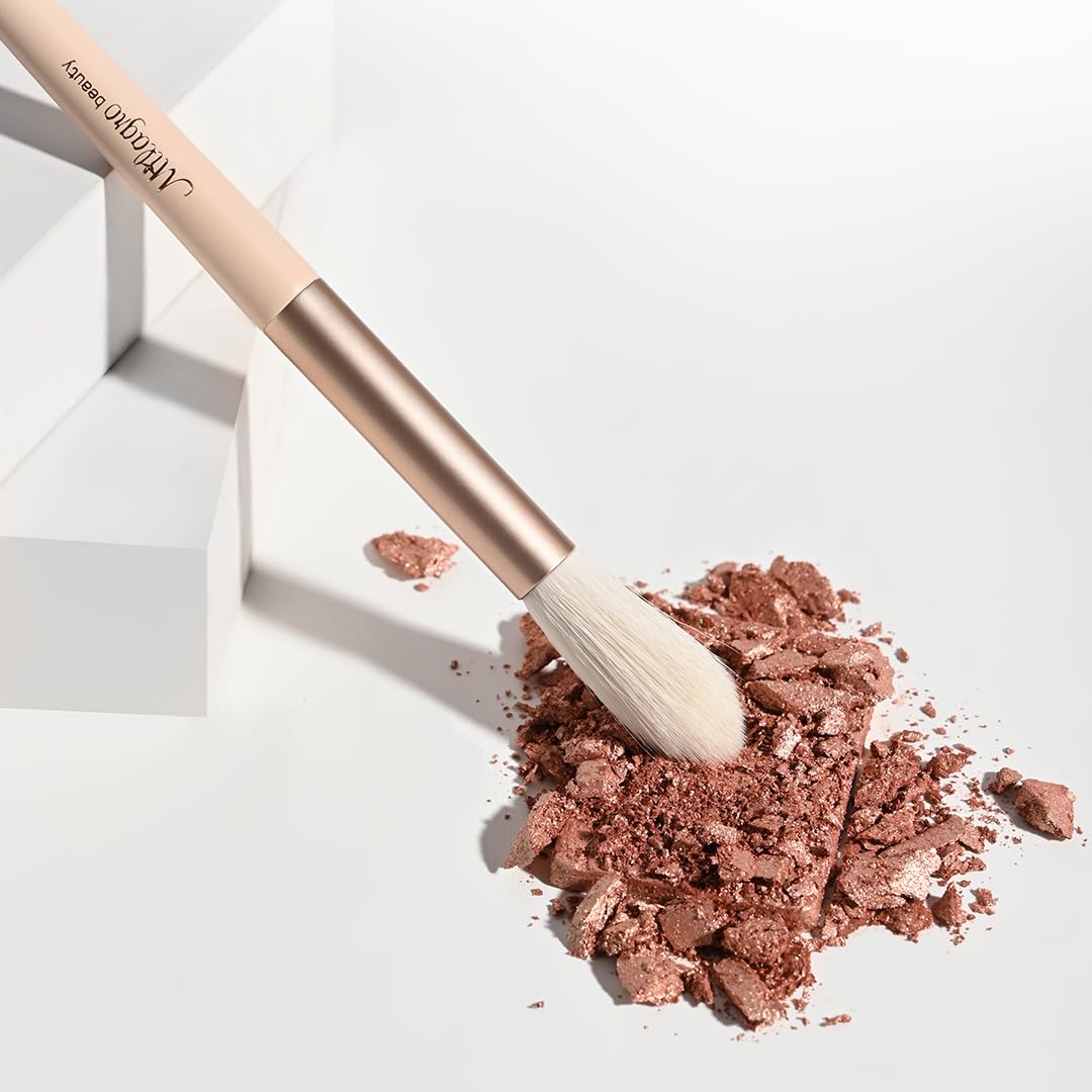 Milagro Beauty Powder & Liquid Highlighter Brush 06, for Cheekbones, Nose, Temples, Cupid’S Bow & Undereye Setting Powder 4