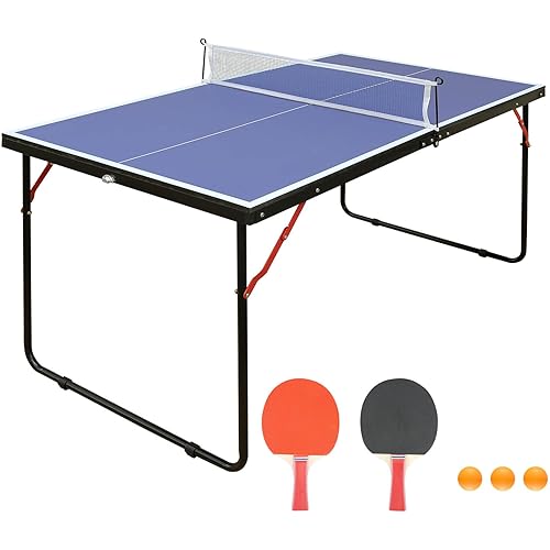 Xmatch Portable Table Tennis Table, Mid-Size Ping Pong Table