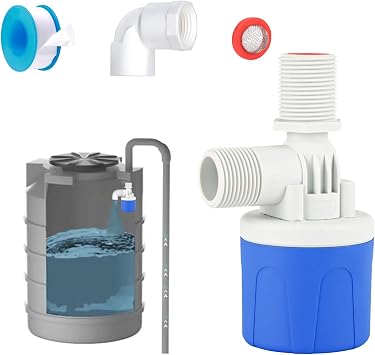 Longzhuo Water Level Control Float Valve, Upper Water Intake 3/4 Float Valve, Automatic Water Shut Off Valve, for Water Tank, Pool, Water Tower, Aquariums, etc