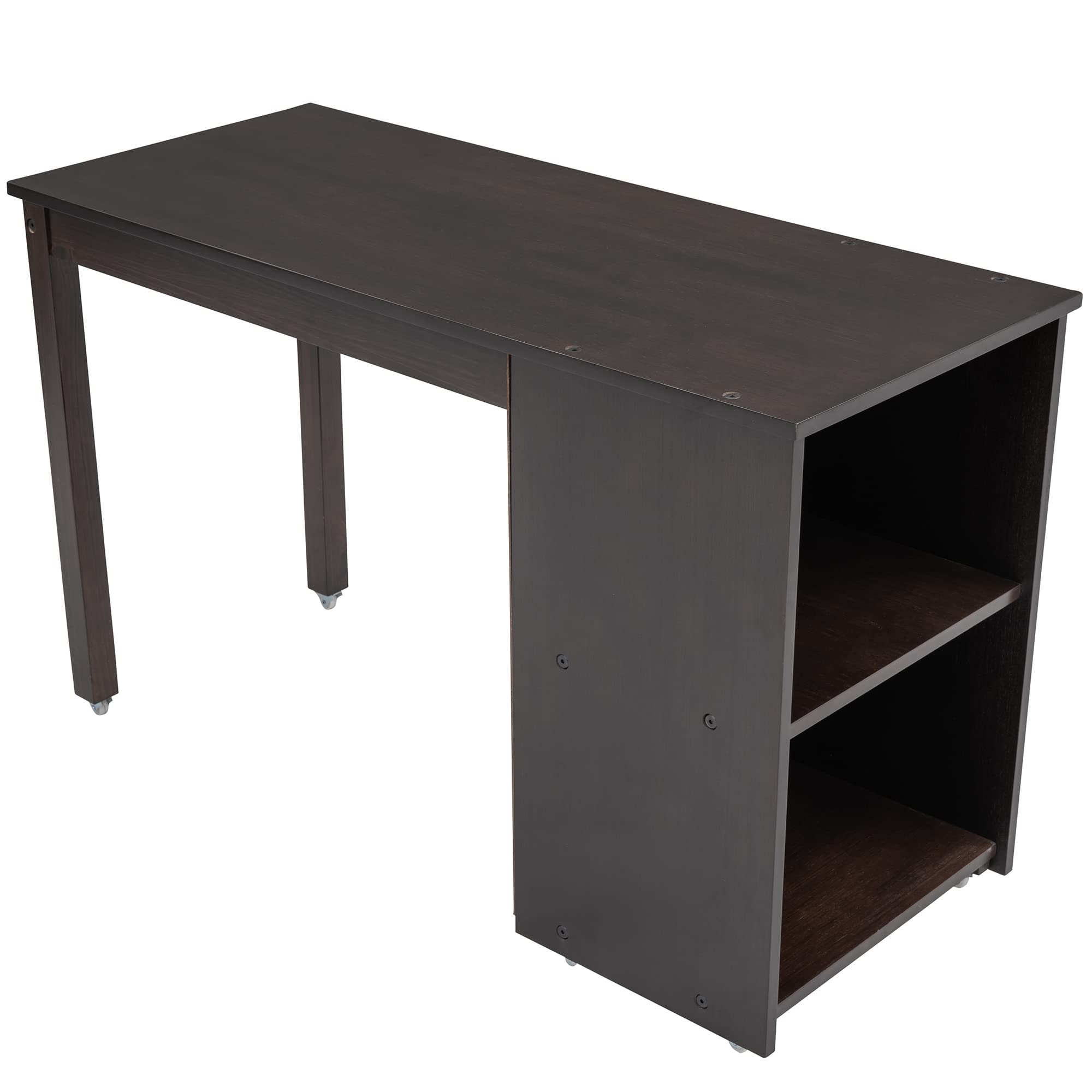 ( incomplete box 2of 2). DEYOBED Twin Size Wooden Loft Bed Frame with Cabinet, Rolling Portable Desk and Storage Shelves for Kids Teens