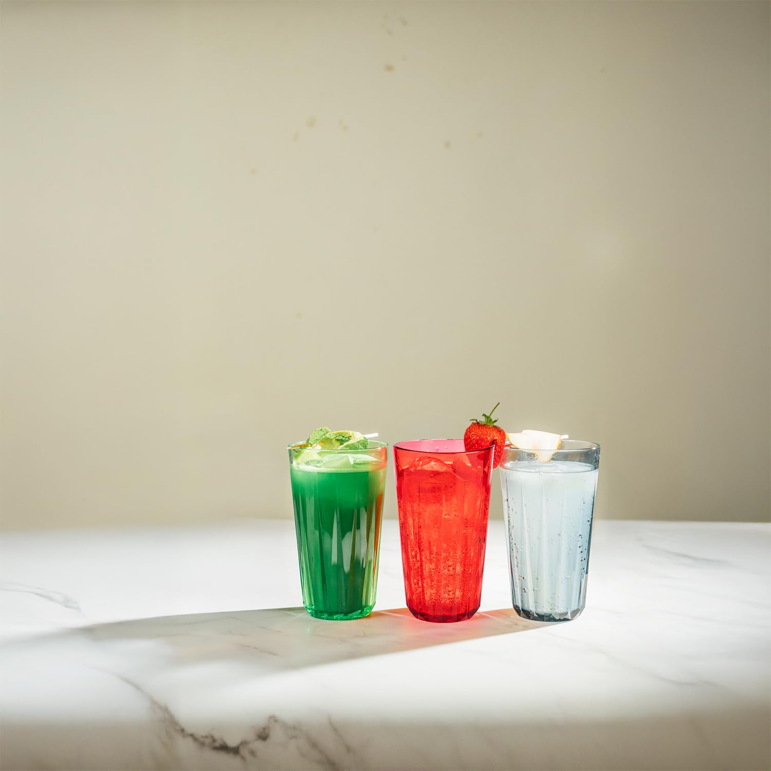 Buddy's Bar - Zestaw 6, Wysokiej jakości szklanki do napojów z tworzywa sztucznego Tritan o pojemności 0,15 l, wolne od BPA, z kryształowym szkłem optycznym, nietłukące się szklanki wielokrotnego użytku, wielokrotnego użytku i można myć w zmywarce, 150 ml