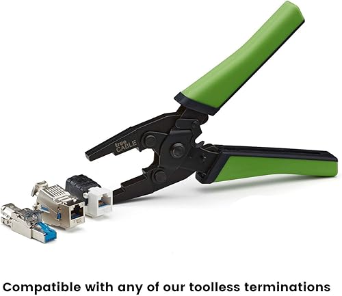 Miniatura 2 de trueCABLE Alicates de crimpado paralelo, conector Keystone sin herramientas y herramienta de cierre de enchufe de terminación de campo, trueCLOSE