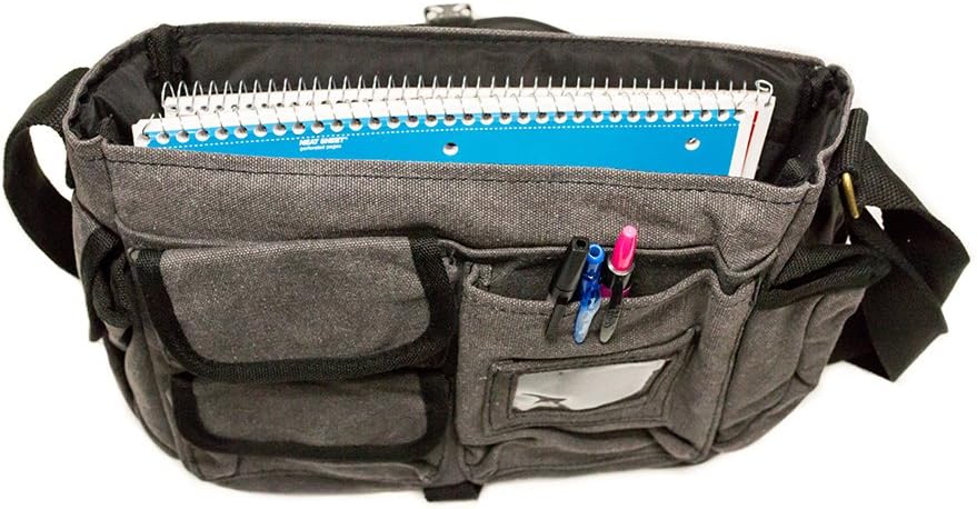  | Everest Luggage Canvas Messenger, Charcoal, Charcoal, One Size | Messenger Bags