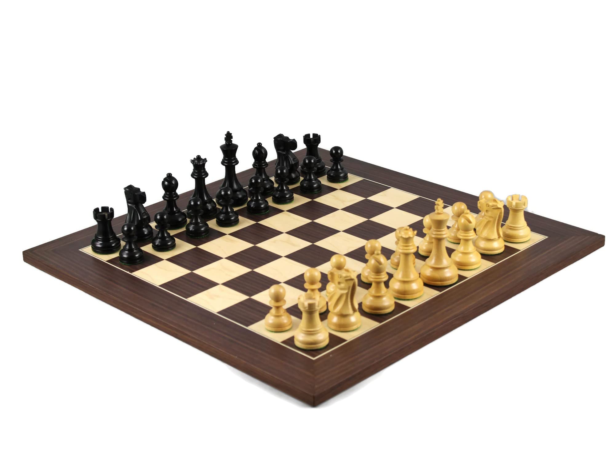 Set di scacchi in legno Macassar Board 20 pollici ponderato Ebanizzato Reykjavik Staunton Pezzi 9,75 pollici