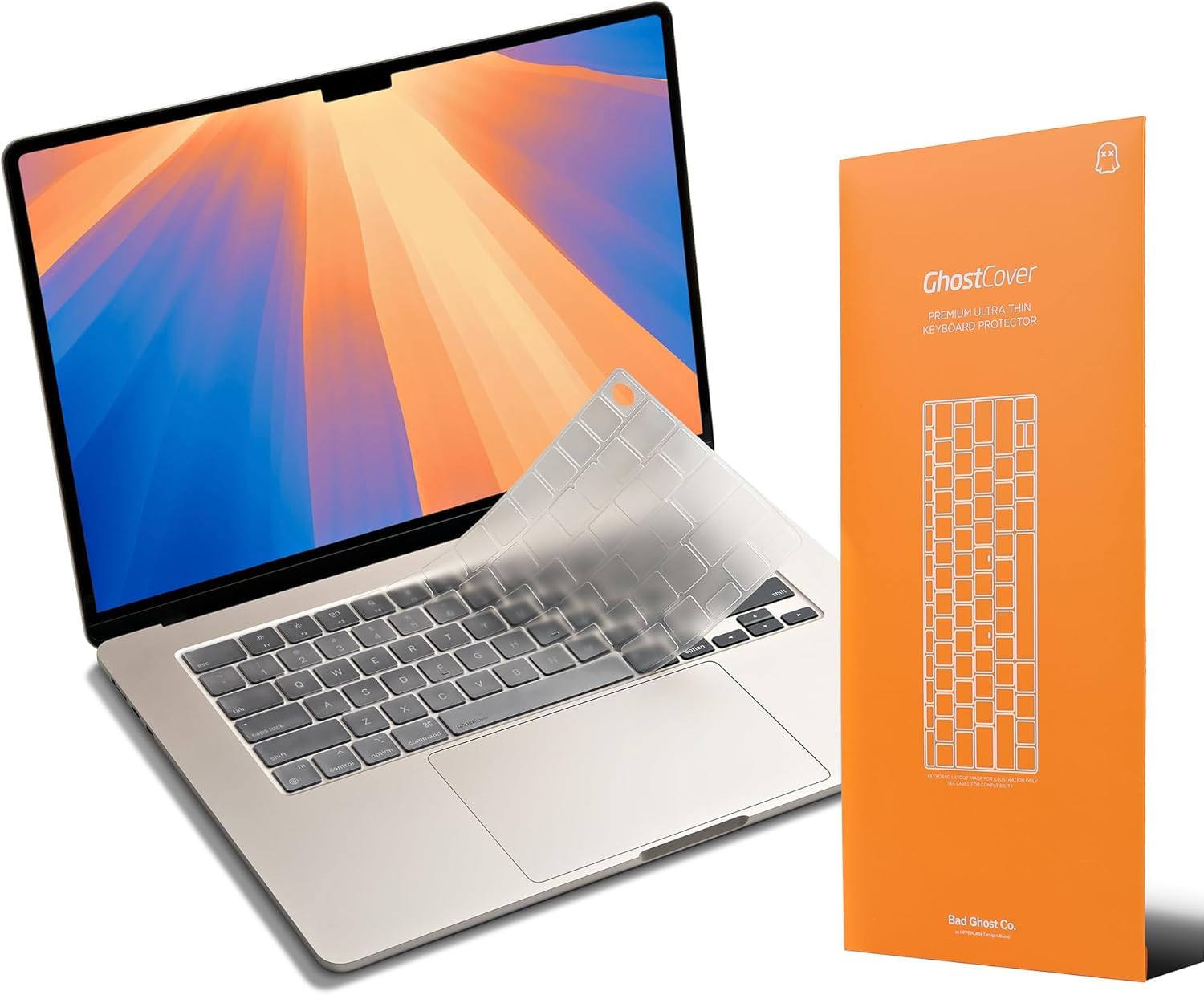 GhostCover FlexType Premium Keyboard Protector for High-Performance Typing, Compatible with 2021-2025 M4/M3/M2/M1 Pro/Max MacBook Pro 14/16, M4/M3/M2 MacBook Air 13/15, US Keyboard Layout, Clear